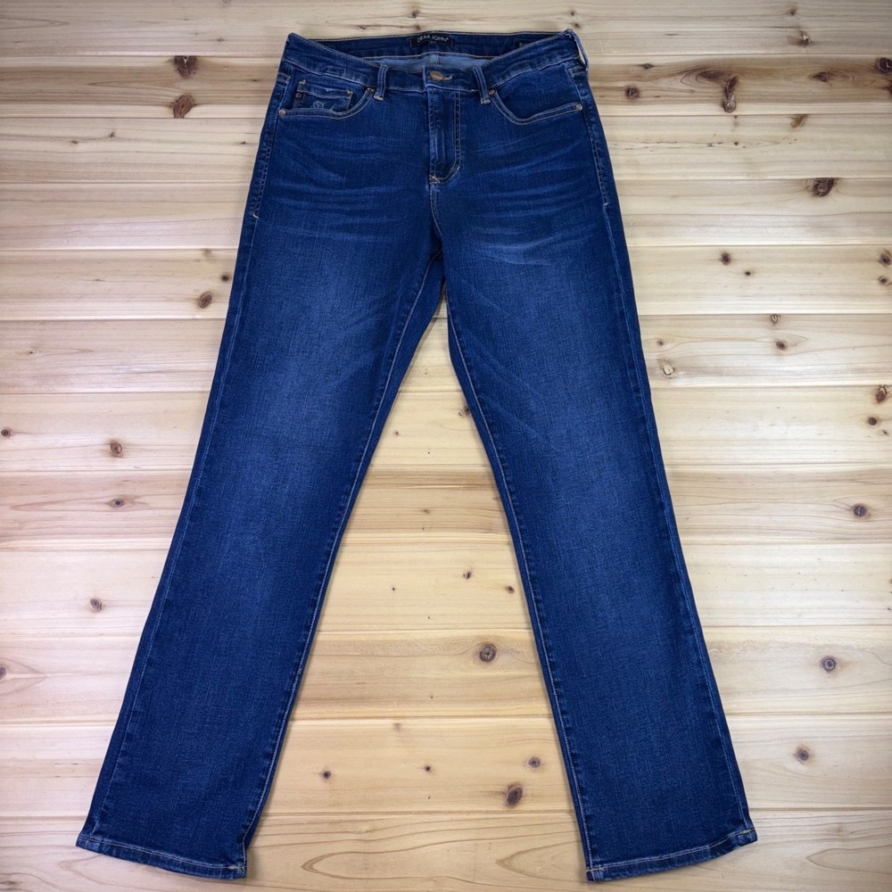 Dear John Jeans Womens 27 Blaire Cuffed Straight Leg High Rise Denim Blue Jeans